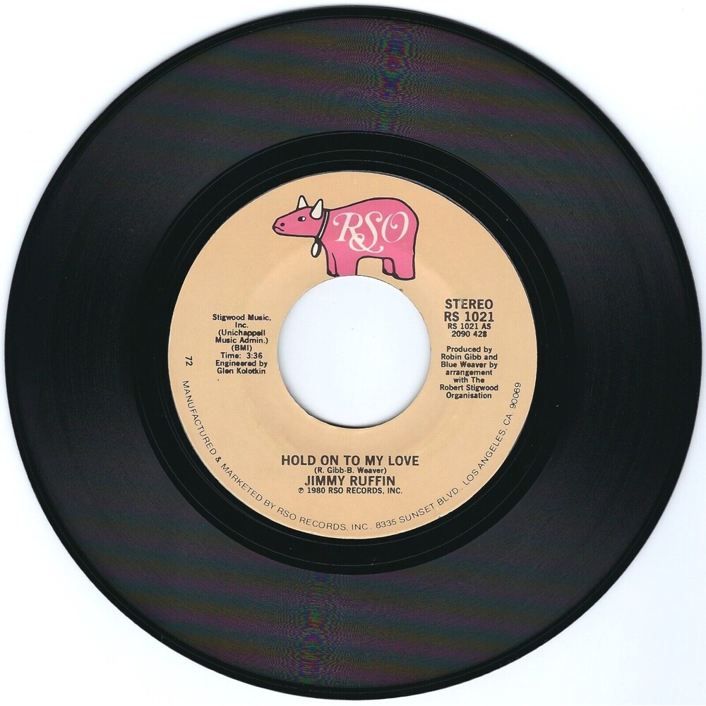 Jimmy Ruffin ‎45 Hold On To My Love / Instrumental on RSO M- Disco '80